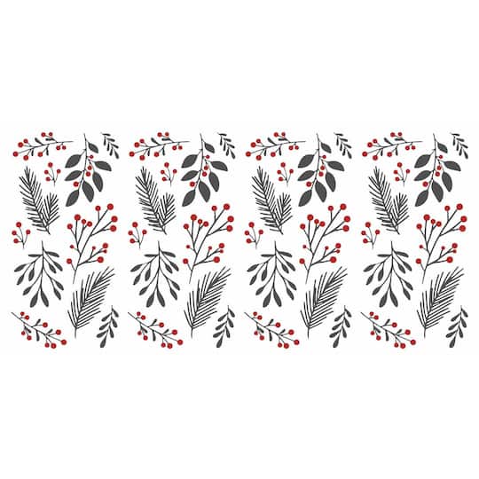 Holly Berries &#x26; Twigs Peel And Stick Wall Decals